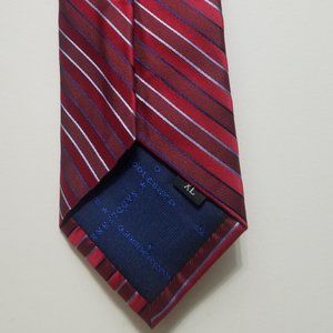 Luxurious red striped Saddlebred silk tie, XL